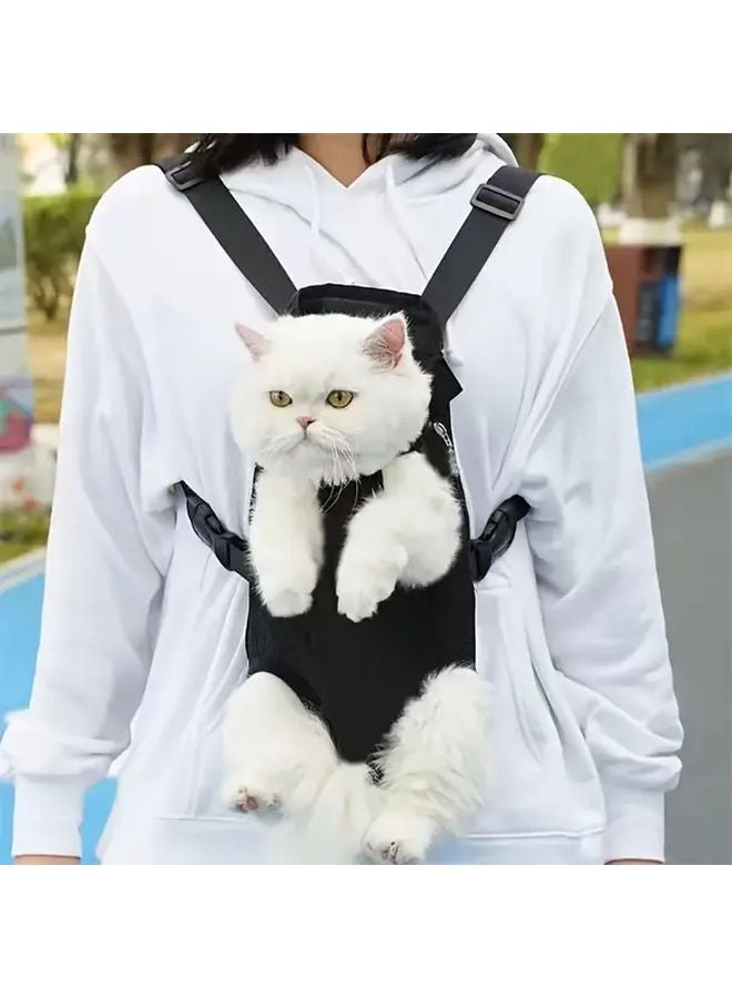 Iridescent Pet Sling Carrier Breathable Leak Proof Chest Strap Secure Zip For Cats Dogs Size S - Image 1